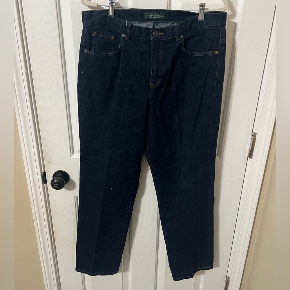 Lauren Ralph Lauren Women’s 14 Straight Leg Dark Wash Denim Jeans Everyday Class
